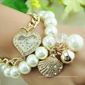 2014 Trendy chain link pearl bracelet watch